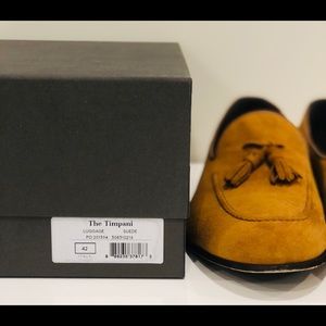 M. Gemi Tan Suede Tassel Loafers